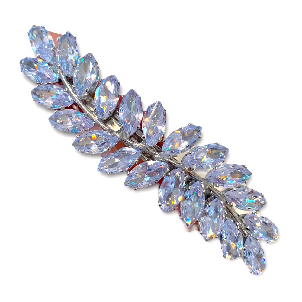RHINESTONE | Silver Leaf Clip NWT